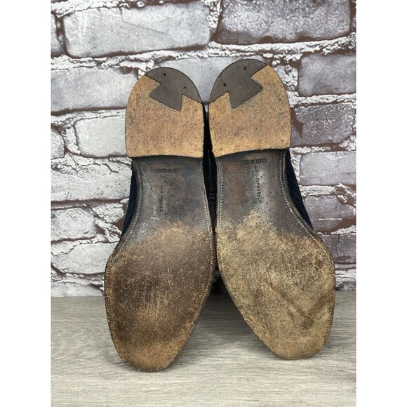 Saks Fifth Ave Blue Suede Leather Wingtip Oxfords Lace Up Shoes Men’s 8M US/41EU - Picture 7 of 16